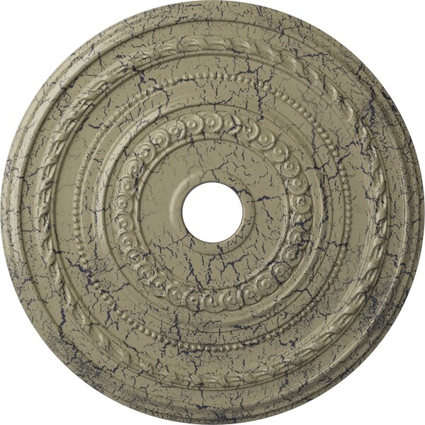 Ekena Millwork Cole Ceiling Medallion (Canopies up to 9 1/8"), 25 3/8"OD x 3 3/8"ID x 1 3/8"P, Castle Stone Crackle CM25COCSC - main